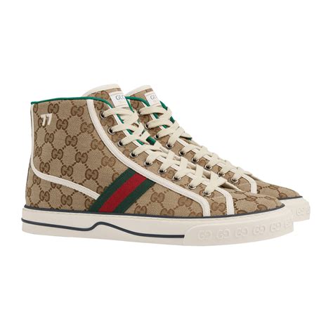 gucci high top 77|gucci tennis high top sneakers.